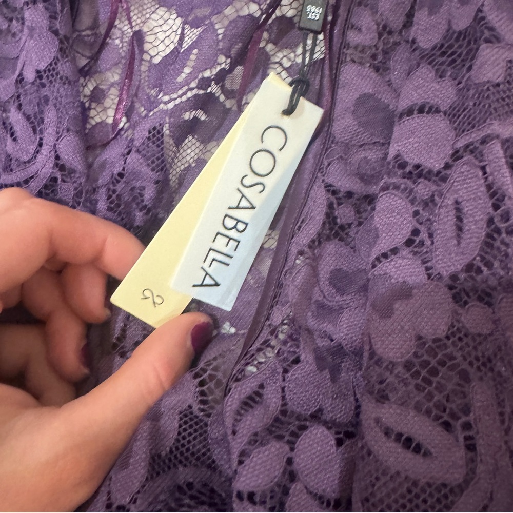 NWT Cosabella Lingerie Magnolia Robe in Purple Lace - Picture 6 of 7